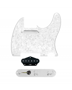 920D Custom Texas Grit Loaded Pickguard for Tele With White Pearl Pickguard and T3W-C Control Plate