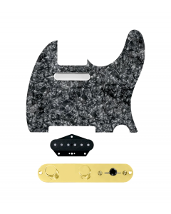 920D Custom Texas Vintage Loaded Pickguard for Tele With Black Pearl Pickguard and T3W-REV-G Control Plate