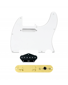 920D Custom Texas Vintage Loaded Pickguard for Tele With White Pickguard and T3W-REV-G Control Plate