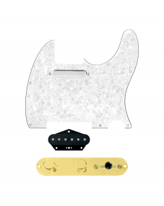 920D Custom Texas Vintage Loaded Pickguard for Tele With White Pearl Pickguard and T3W-REV-G Control Plate