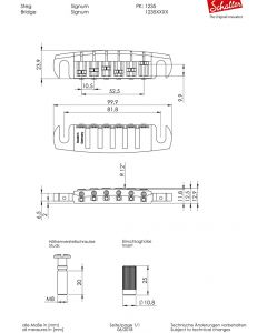 Schaller Germany Signum Wrap-Around Locking Guitar Bridge - CHROME 12350200