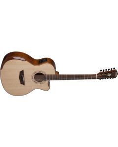 Washburn WCG15SCE12 Comfort Series Deluxe 2-String Acoustic-Electric Guitar