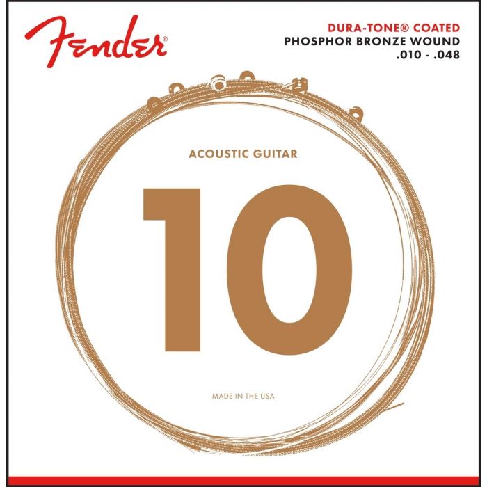 Genuine Fender 860XL Phosphor Bronze DuraTone Acoustic Guitar Strings 10-48