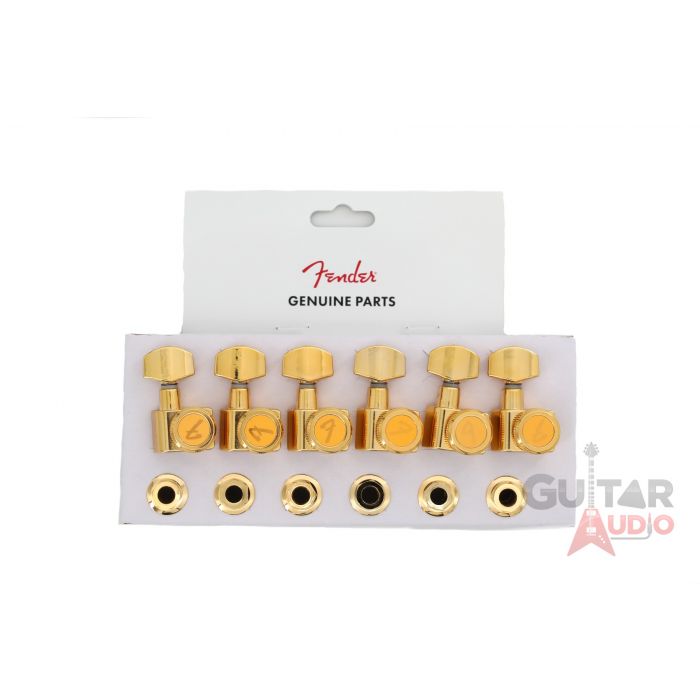 Genuine Fender Locking Guitar F Tuning Pegs Tuners Machines - GOLD