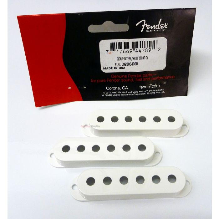 Genuine Fender WHITE Strat/Stratocaster Pickup Covers - Set of 3