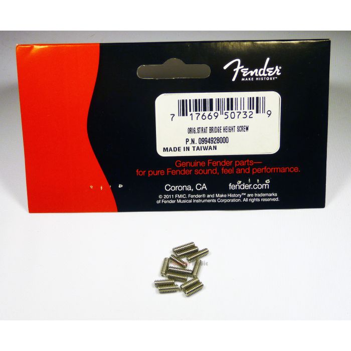 Genuine Fender Original Stratocaster Bridge Height Adjustment Screws - Set of 12