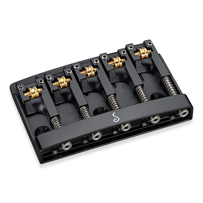 Schaller Germany 3D5 5-String Flatmount Roller Bass Bridge, BLACK 12140400