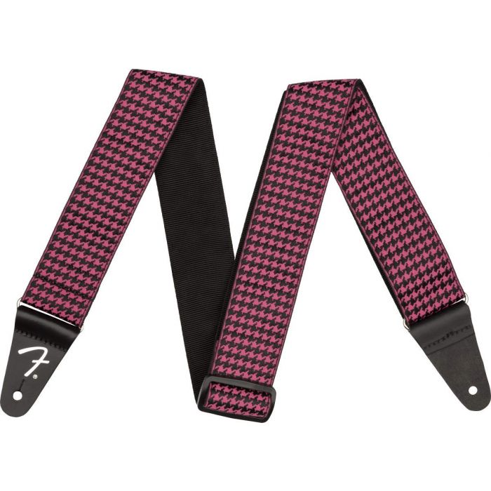 Genuine Fender 2" Houndstooth Jacquard Guitar Strap, Pink