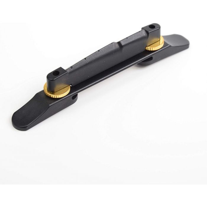 Graph Tech ResoMax Archtop Jazz Bridge - Black, Standard Profile, Gold Screws