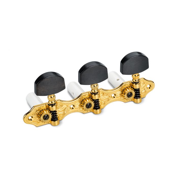 Schaller Germany 3x3 Classic Hauser Classical Guitar Tuners - Gold/Ebony