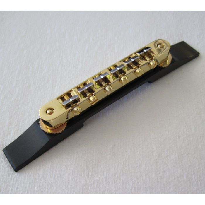 Gretsch Adjustomatic Bridge Assembly - Gold w/ Ebony Base - 008-0628-000