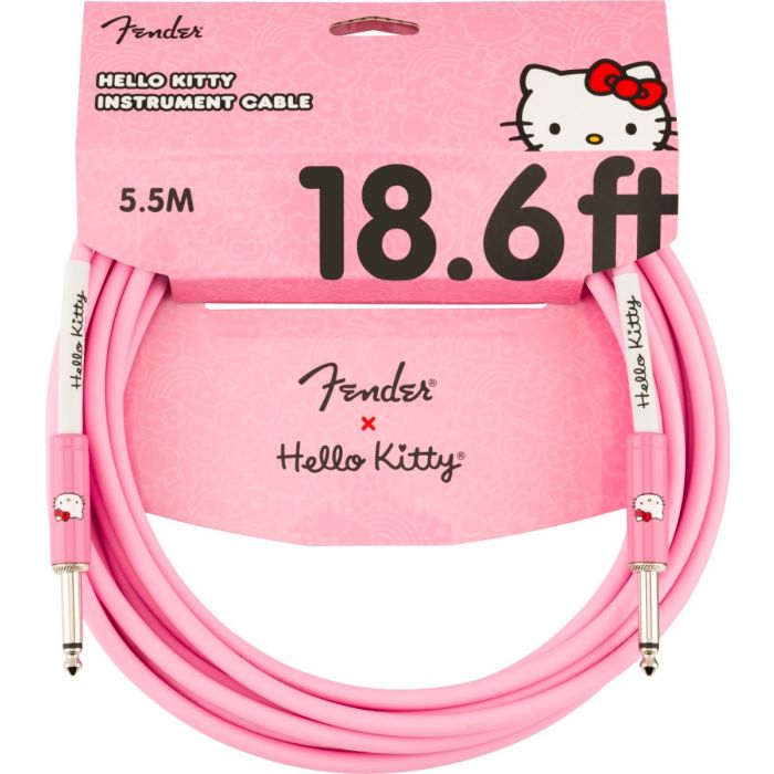 Fender X Hello Kitty Official 18.6' ft Instrument/Guitar Cable, Pink