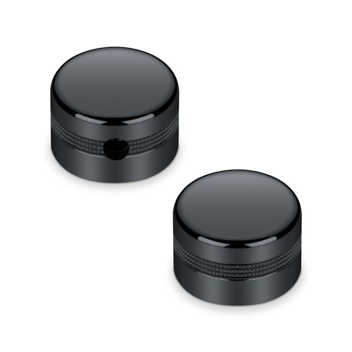 Schaller Germany Set of (2) 6mm Knurled Metal Speed Knobs, BLACK 15040400