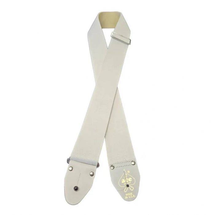 D'Andrea ACE 14 Vintage Reissue Embossed White Adjustable 2" Wide Guitar Strap