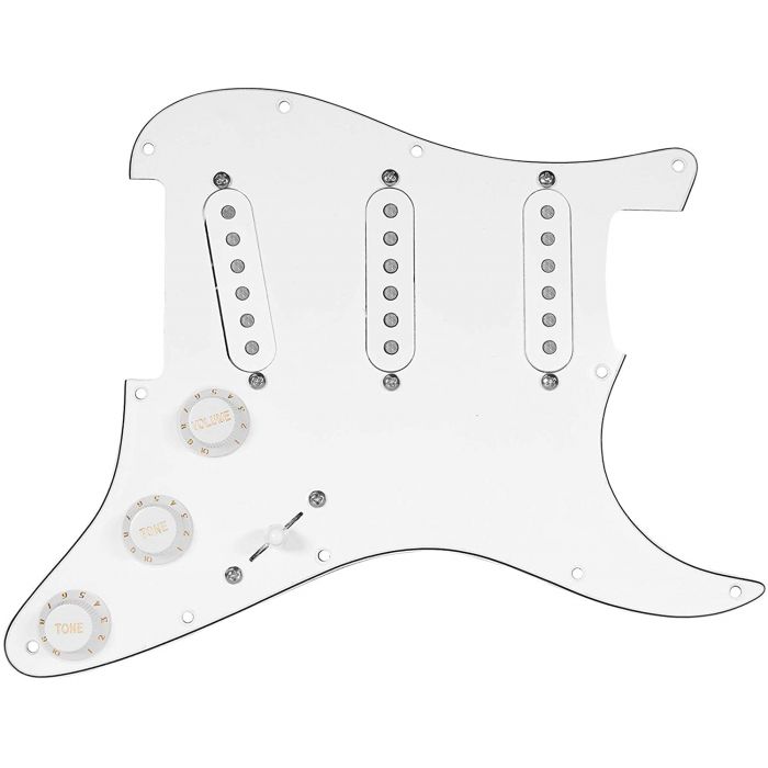 920D Custom Fiesta Pickups Late 60s WHITE Loaded Pickguard for Jimi-Style Strat