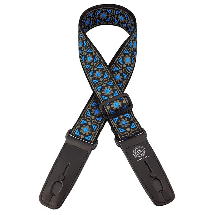 Lock-It Retro Vintage 2" Guitar Strap, Minstrel Blue, LIS-067-ML