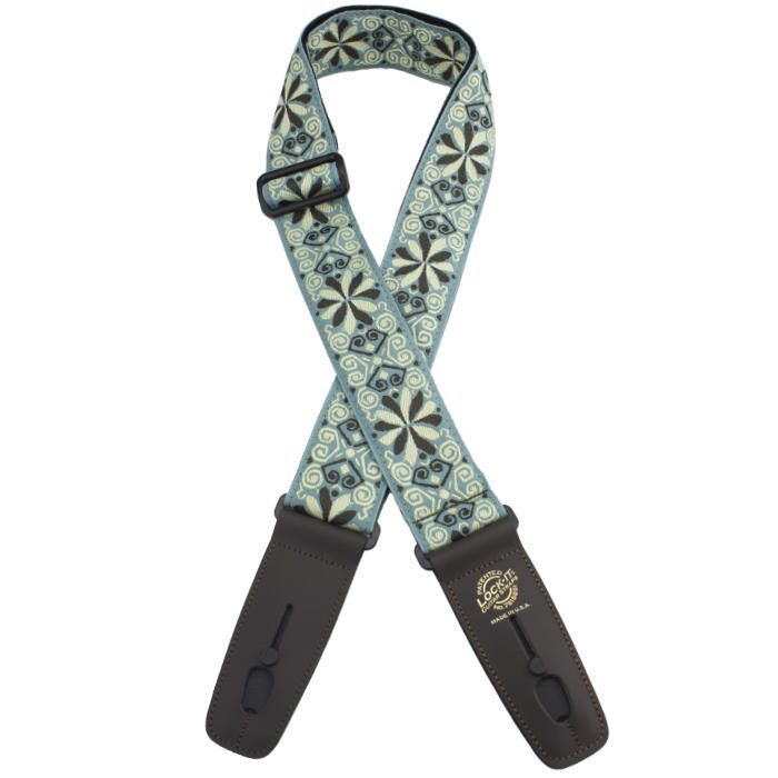 Lock-It Designer Series 2" Guitar Strap - Jacquard Teal Kaleidoscope