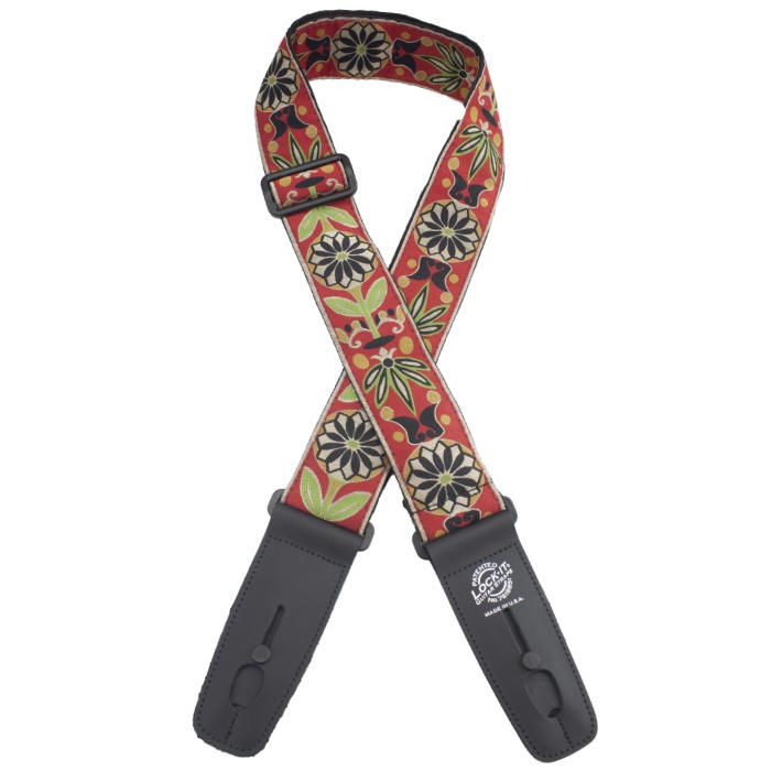 Lock-It Designer Series 2" Guitar Strap - Jacquard Red Floral