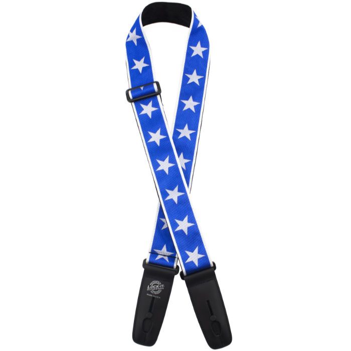 Lock-It Designer Series 2" Guitar Strap - Jacquard Blue/White Star