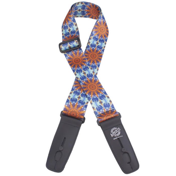 Lock-It Poly Plush Series Guitar Strap, 2" Wide - Psychedelic Sunburst