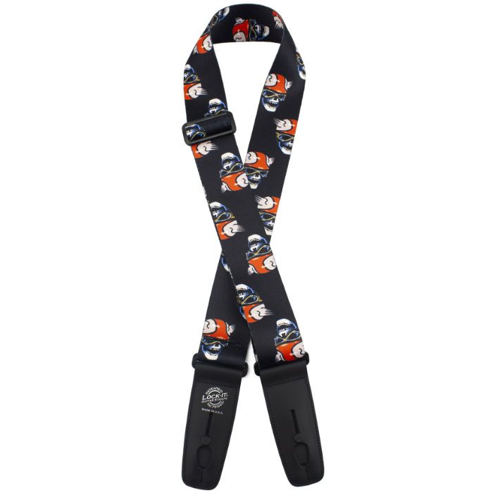 Lock-It Poly Plush Series Guitar Strap, 2" Wide - Cafe Racer