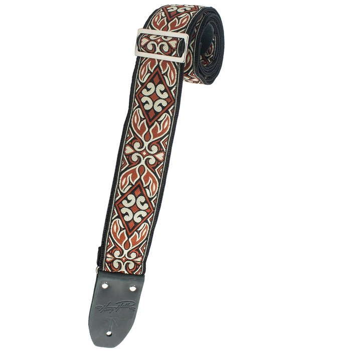 Henry Heller Vintage Reissue Guitar Strap, Jacquard Tan/Cream - HJQ2-02