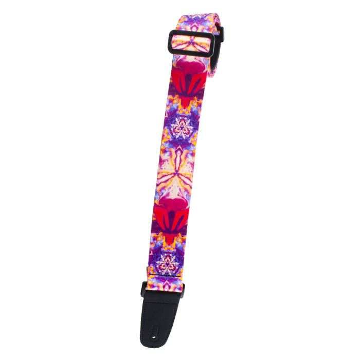 Henry Heller Artist Sublimination Series Guitar Strap, Red/Purple Kaleidoscope