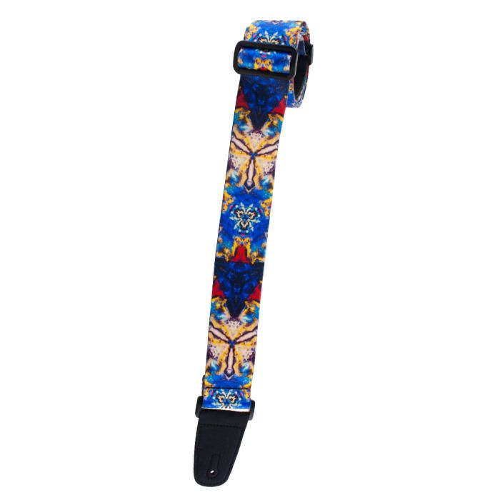 Henry Heller Artist Sublimination Guitar Strap, Multi-Color Blue Kaleidoscope