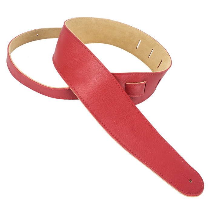 Henry Heller Leather Series, 2.5" Wide Leather Guitar Strap, Capri Red