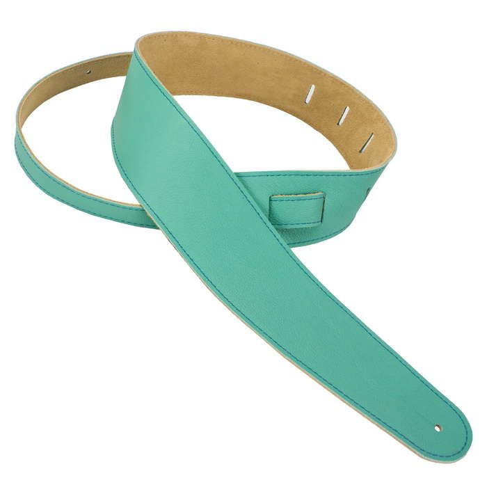 Henry Heller Leather Series, 2.5" Wide Leather Guitar Strap, Capri Seafoam Green