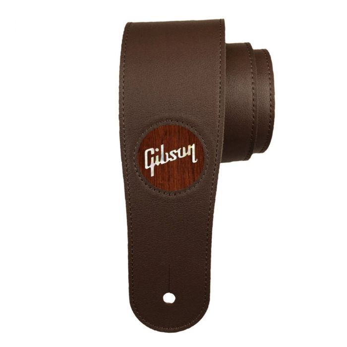 Thalia X Gibson Chocolate Italian Leather Guitar Strap w/ Rosewood Pearl Logo