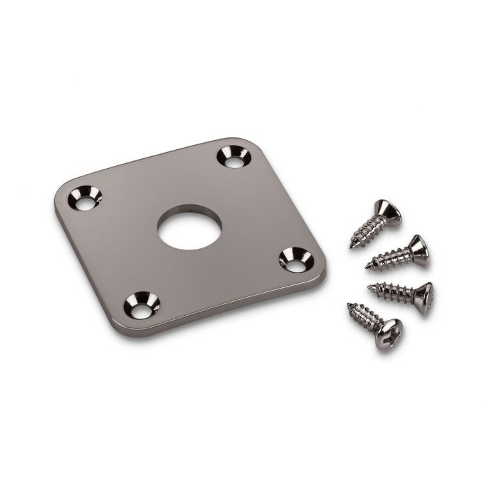 Schaller Curved Input Jack Plate for Gibson Les Paul Guitar - RUTHENIUM