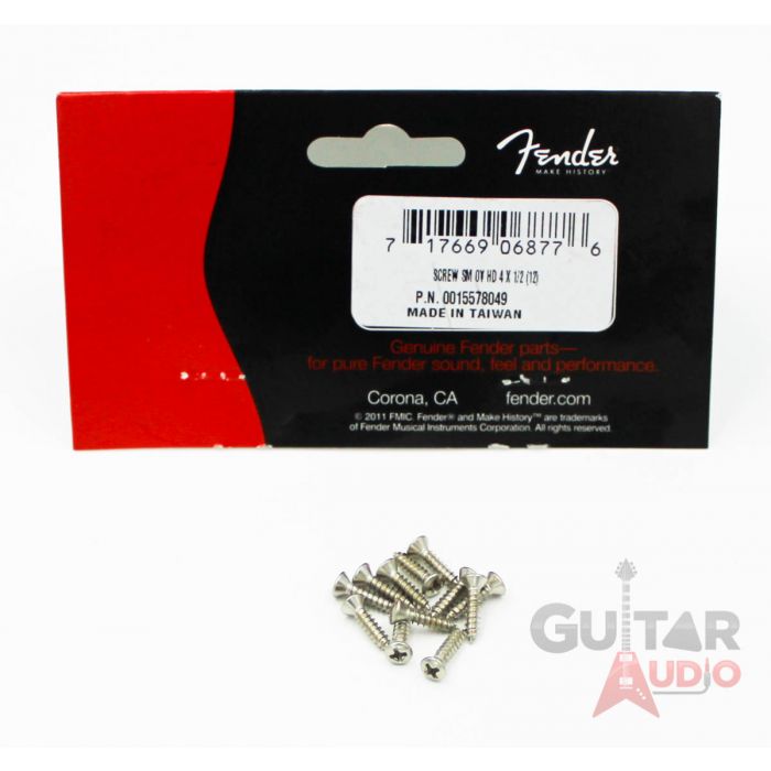 (Pack of 12) Genuine Fender Oval Head NICKEL Pickguard Screws for Guitar/Bass