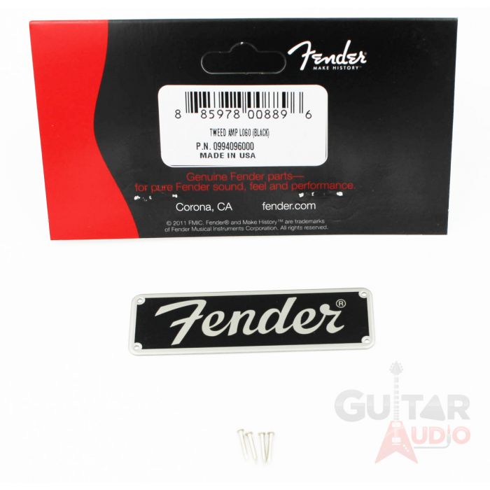 Genuine Fender Tweed Amplifier Logo w/ Mounting Pins for Blues Jr Amp 0994096000