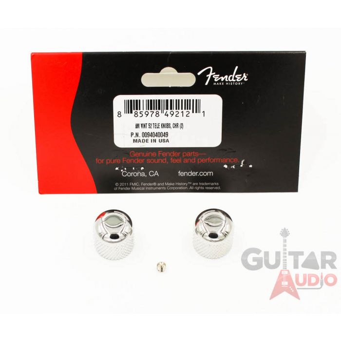 Genuine Fender '52 American Vintage Knurled Tele Dome Knobs (2) - CHROME