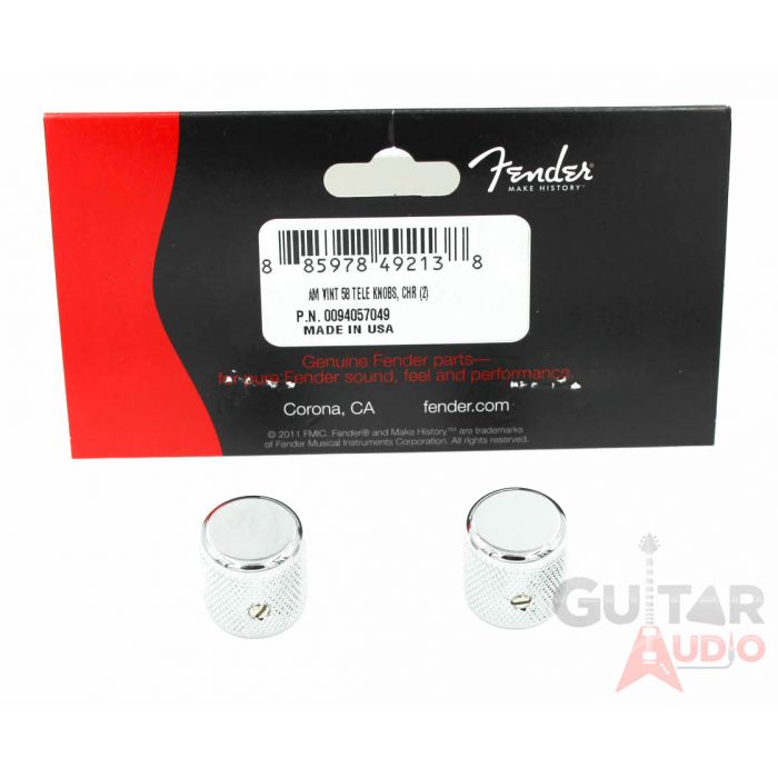 Genuine Fender '58 American Vintage Knurled Tele Dome Knobs (2) - CHROME