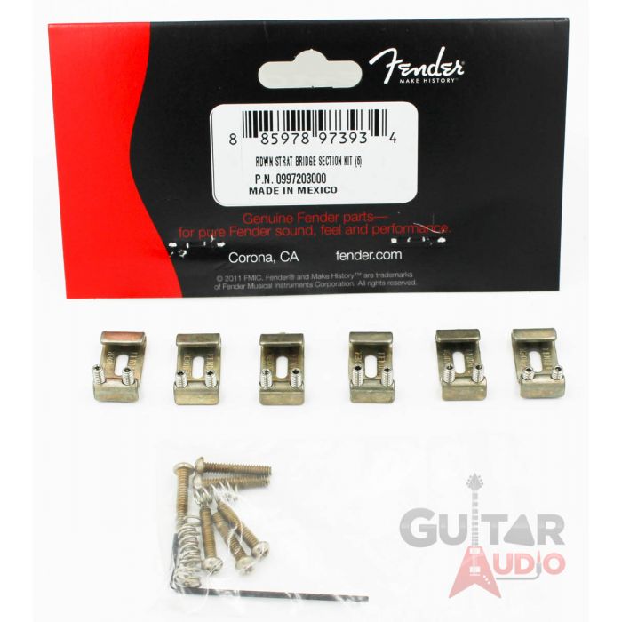 Genuine Fender ROAD WORN Relic Aged Nickel Strat/Stratocaster Bridge Saddles