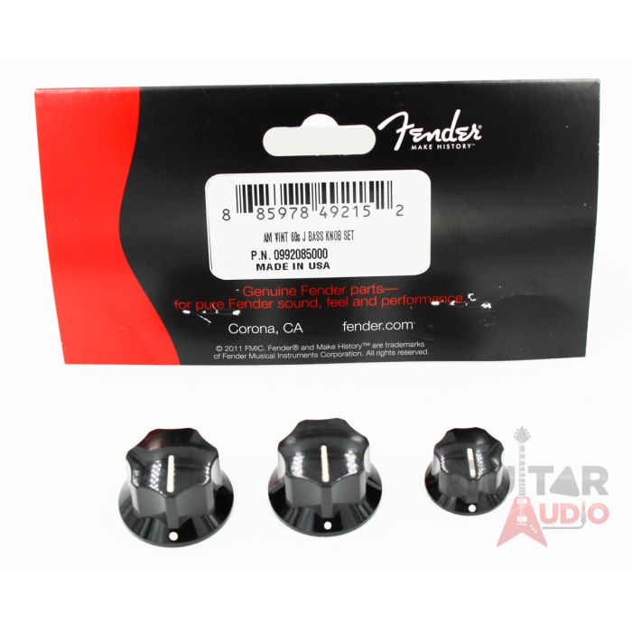 Genuine Fender Pure Vintage 60s Jazz Bass Guitar Knobs, Set of 3 - 099-2085-000