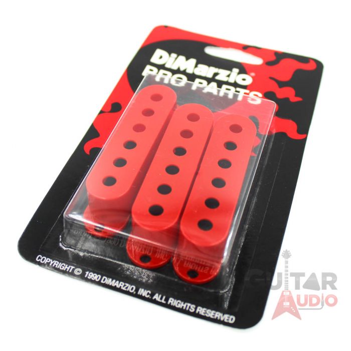 DiMarzio Pickup Covers, Set of (3) for Fender Strat/Stratocaster - RED, DM2001RD