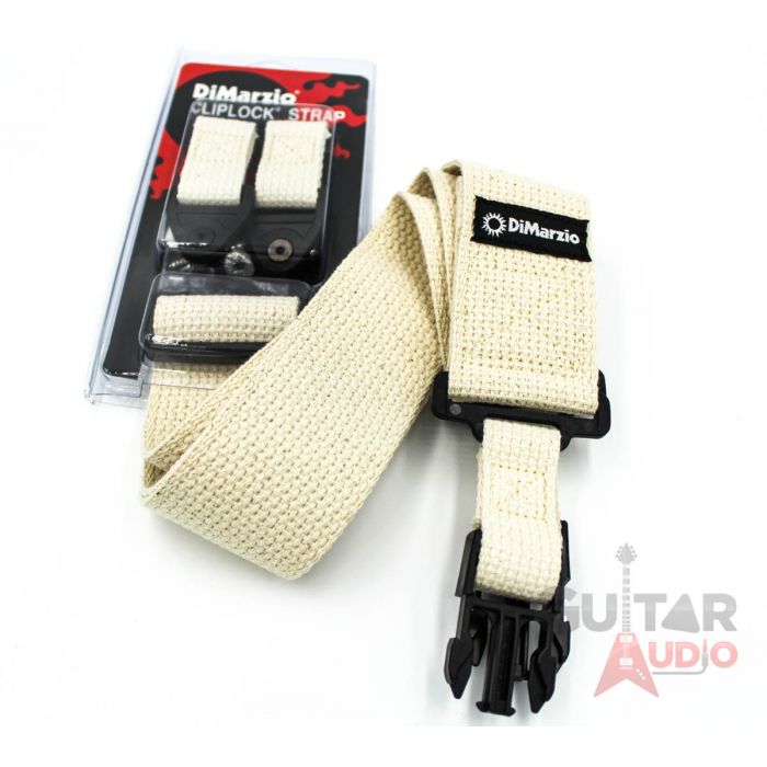 DiMarzio ClipLock Quick Release 2" Guitar Strap - NATURAL COTTON, DD2200CN