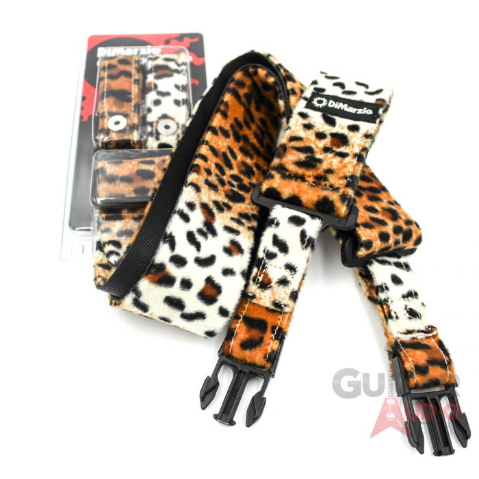 DiMarzio ClipLock Quick Release 2" Guitar Strap - CHEETAH FAUX FUR, DD2200CH