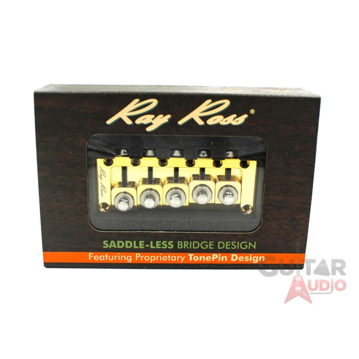 Ray Ross Saddle-Less/Saddleless 5-STRING 17mm Space Bass Bridge - GOLD, RRB517G