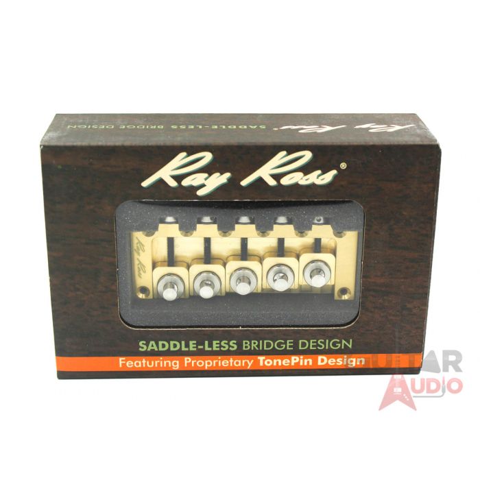 Ray Ross Saddle-Less/Saddleless 5-STRING 17mm Space Bass Bridge - BRASS, RRB517R