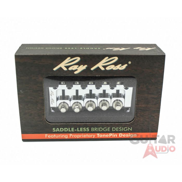 Ray Ross Saddle-Less/Saddleless 5-STRING 17mm Space Bass Bridge - CHROME RRB517C