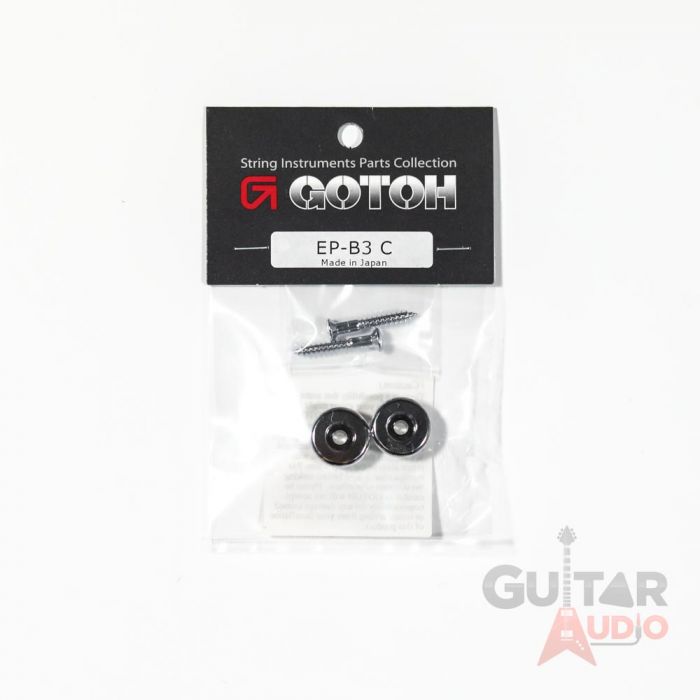 Gotoh EP-B3-C Guitar Strap Buttons Set w/ Screws, CHROME