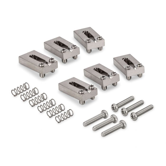 Schaller Germany Set of (6) KTS Block Titanium Bridge Saddles for Vintage Strat