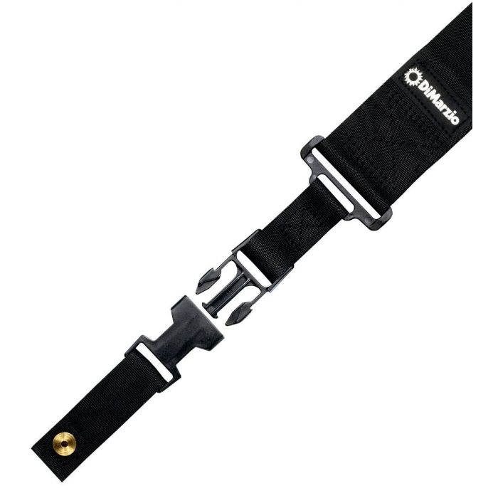 DiMarzio 2" Clip Lock Elastic Stretch Quick Release Guitar Strap - BLACK NYLON