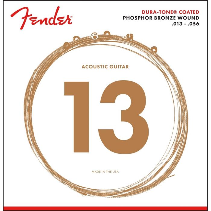 Fender 860M Phosphor Bronze Dura-Tone Acoustic Guitar Strings, MEDIUM 13-56