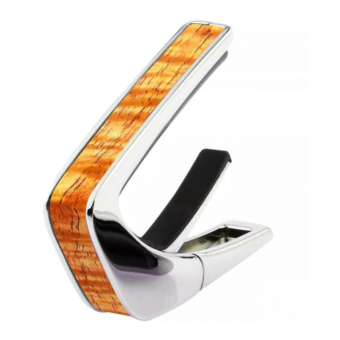 Thalia Wood Collection Guitar Capo - AAA Hawaiian Koa Inlay, Chrome