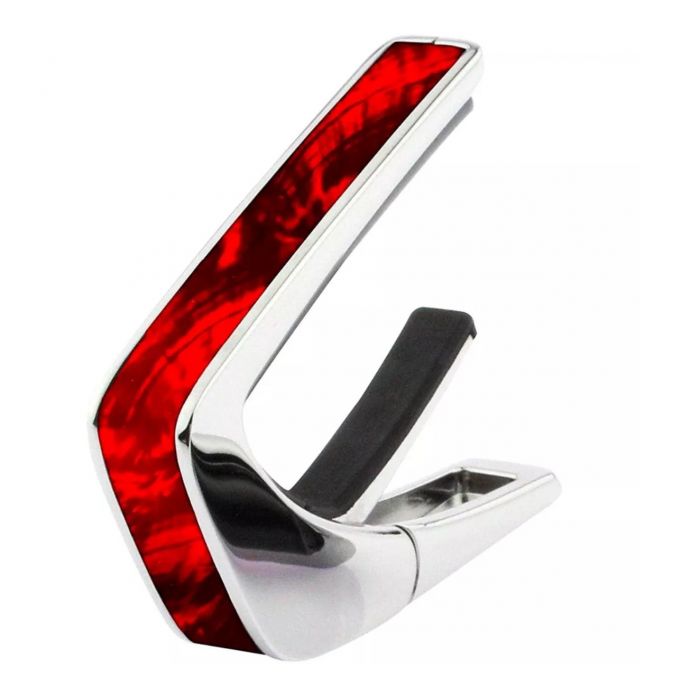 Thalia Shell Collection Guitar Capo - Red Angel Wing Inlay, Chrome